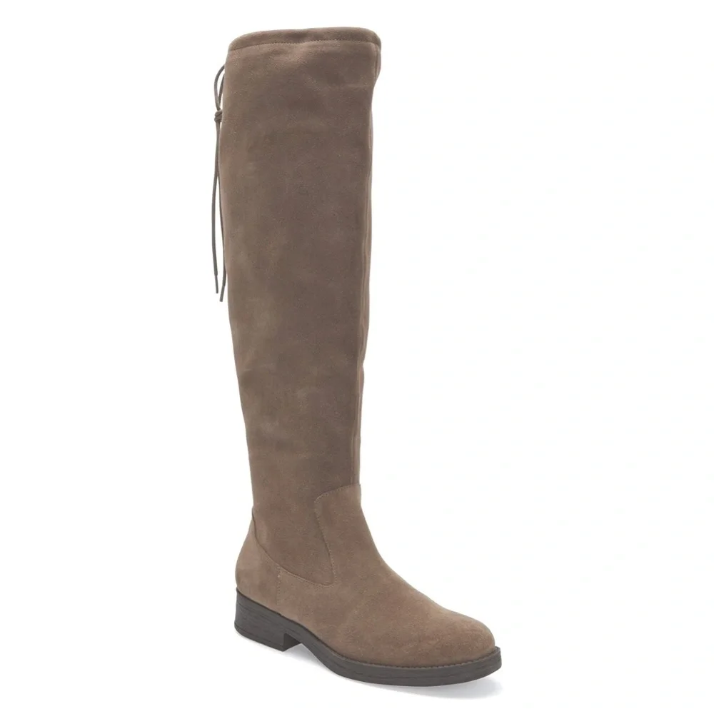 Adam Tucker by Mee Too Kody Acorn Suede Womens Knee High Boots Taupe Size 9.5